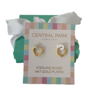 Central Park Jewelry Sterling Silver 14kt Gold Plated Earrings